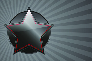 Abstract black background with star sign. Military concept illustration. Blackstar symbol.
