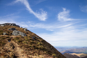 Snowshoeing in the Espinosa Mountains on a sunny day.