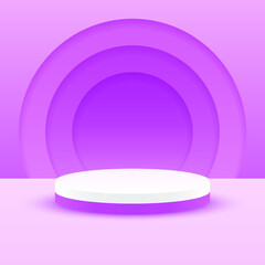 Abstract Podium Pedestal Platform Color 3D Scene To Show Vector Design Style
