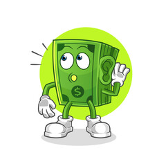 Obraz premium money eavesdropping vector. cartoon character
