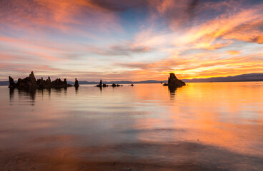 dramatic summer sunrise and sunset images of Mono Lake  in California.