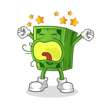 recommend clip art: money yawn character. cartoon mascot vector