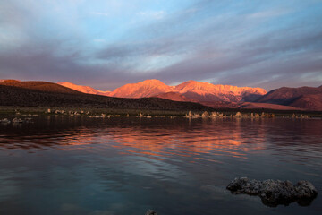 dramatic summer sunrise and sunset images of Mono Lake  in California.