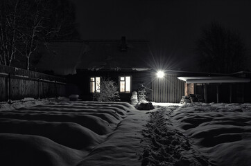 night in the snow