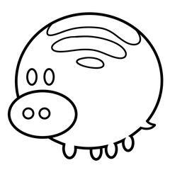 かわいいイノシシ（線画）