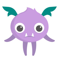 Cute monster with wings. Fictional character in cartoon style.