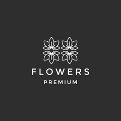 Luxury flower leaf logo design on black background