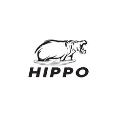 angry hippo logo template as a symbol of defense
