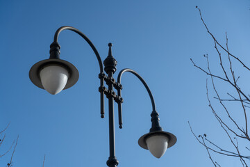 Street lighting. Street lamps photographed during the day.