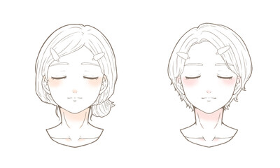 パーソナルカラー　目を瞑る女性　正面