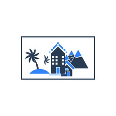 Fototapeta premium Resort Icon. Hotel Icon. Five star hotel icon