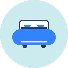 Bed icon. single bed, double bed icon with vector shape and illustration.