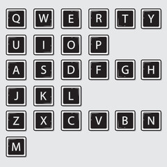 Illustration vector graphic of keyboard letters, from A to Z, flat design keyboard letters