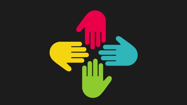 empreinte main graphique- solidarit&eacute;, association, mouvement concept