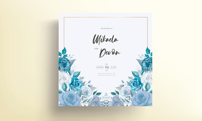 Beautiful wedding invitation card with soft flowers