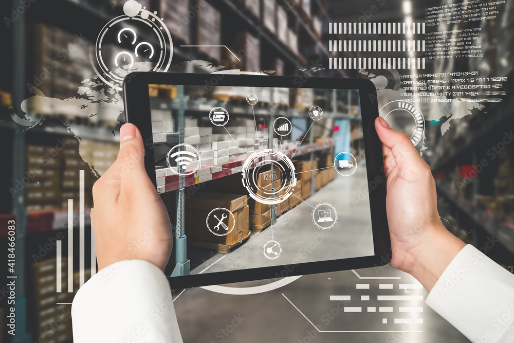 Aufkleber smart warehouse management system using augmented reality technology to identify package picking and