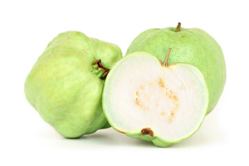 Fresh guava isolated on white background.