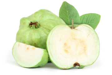 Fresh guava isolated on white background.