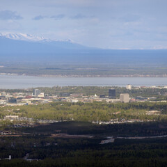 Looking at Anchorage, AK from hillside