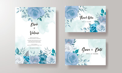 Beautiful wedding invitation card with soft flowers