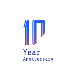 10 Years Anniversary Celebration Color Vector Template Design Illustration