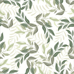 Fototapeta na wymiar Beautiful seamless pattern beautiful leaves Premium Vector