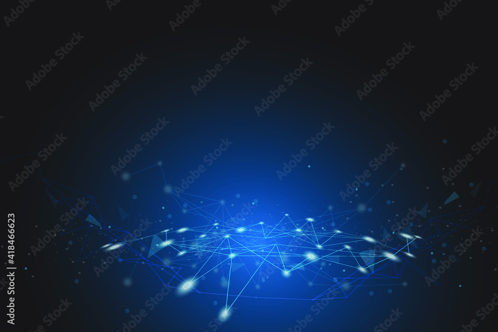 Poster geometric graphic connection background. lines dots vector illustration. futuristic digital network 