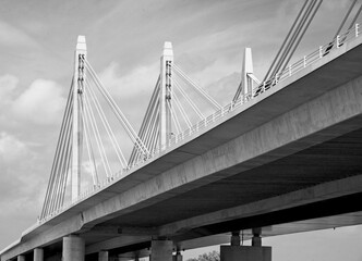 Ewijk Netherlands - 3 July 2020 - Tacitus Bridge over river Waal near Ewijk in the Netherlands