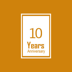 10 Years Anniversary Celebration Orange Color Vector Template Design Illustration