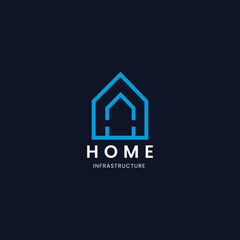 Home Infrastructure Logo. Creative Home Logo