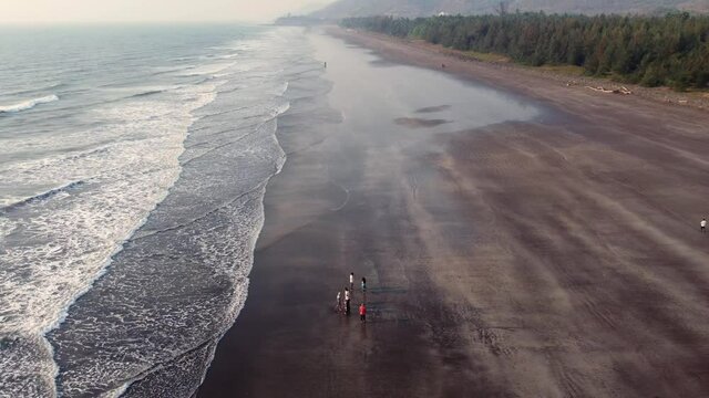 Aerial footage of Ladghar beach at Dapoli, located 200 kms from Pune on the West Coast of Maharashtra India.