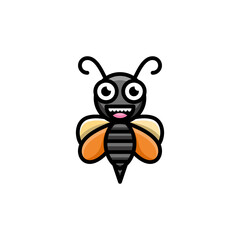 Simple Mascot Logo Design Bee