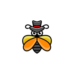 Simple Mascot Logo Design Bee