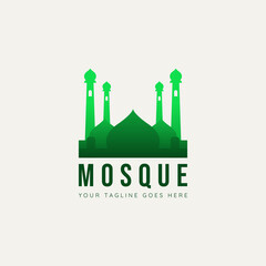 islamic mosque flat minimalist logo template vector illustration design. simple modern islamic, muslim logo concept