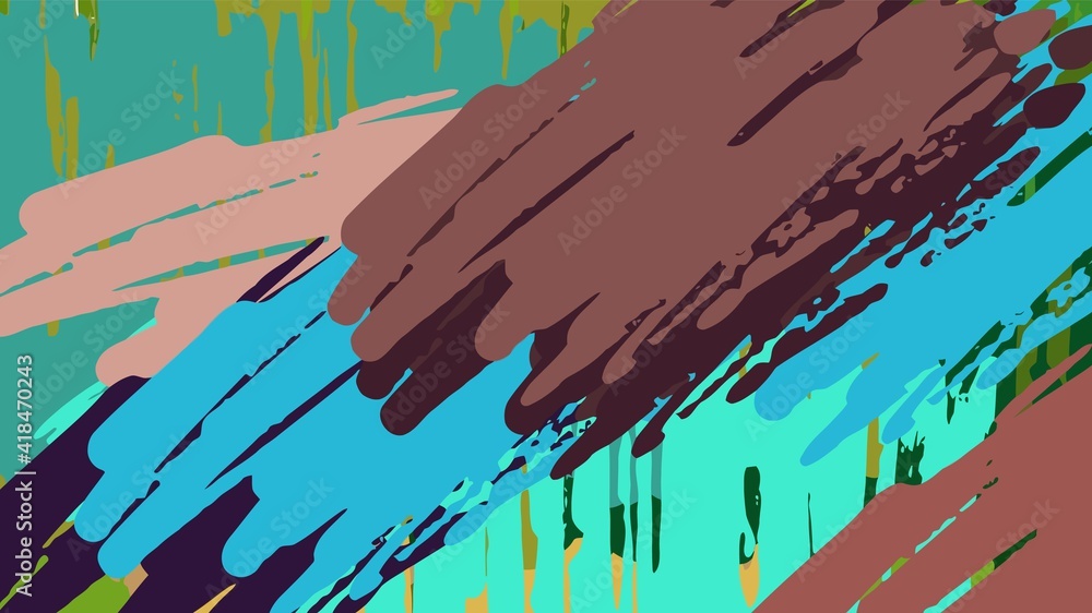 Poster abstract background. psychedelic fractal, texture of brush strokes of colored paint of blurred lines