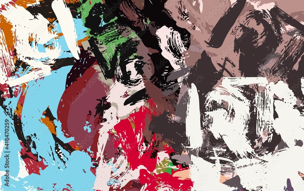 Poster abstract background. psychedelic fractal, texture of brush strokes of colored paint of blurred lines