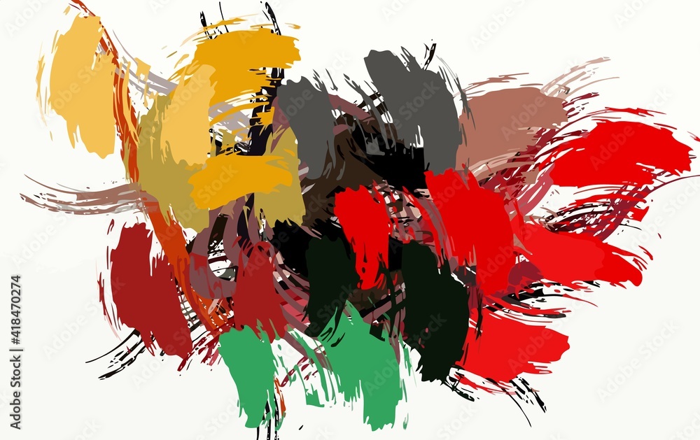 Poster abstract background. psychedelic fractal, texture of brush strokes of colored paint of blurred lines