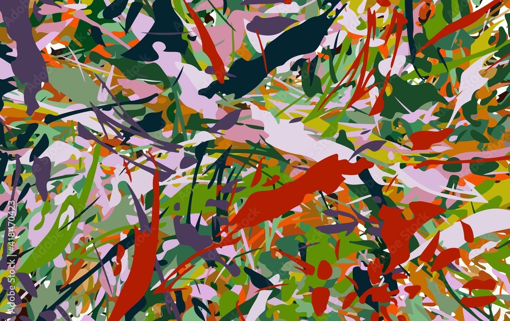 Poster abstract background. psychedelic fractal, texture of brush strokes of colored paint of blurred lines