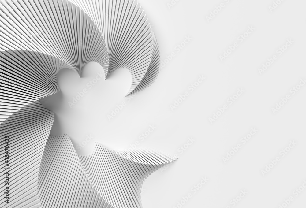 Poster 3d rendering abstract background with wave line. creative architectural concept.