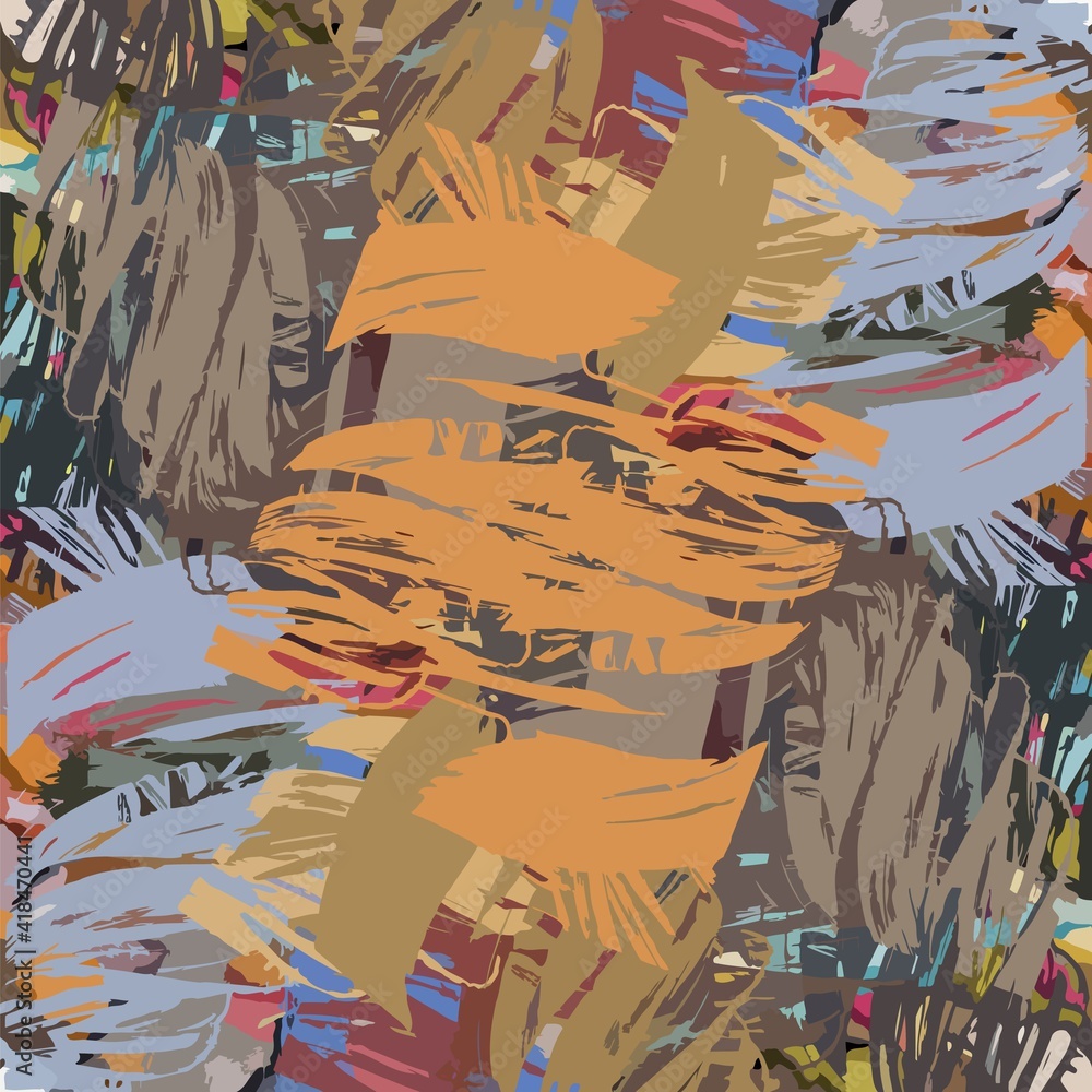 Poster abstract background. psychedelic fractal, texture of brush strokes of colored paint of blurred lines