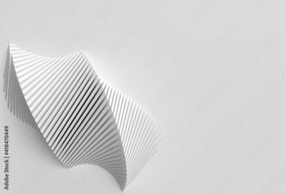 Poster 3d rendering abstract background with wave line. creative architectural concept.