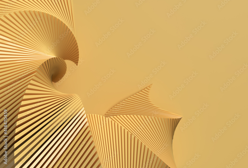 Poster 3d rendering abstract background with wave line. creative architectural concept.