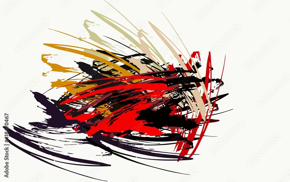 Poster abstract background. psychedelic fractal, texture of brush strokes of colored paint of blurred lines