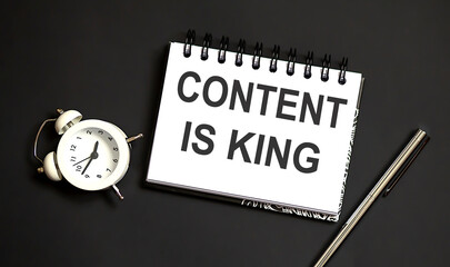 Word writing text CONTENT IS KING . Business concept on black background