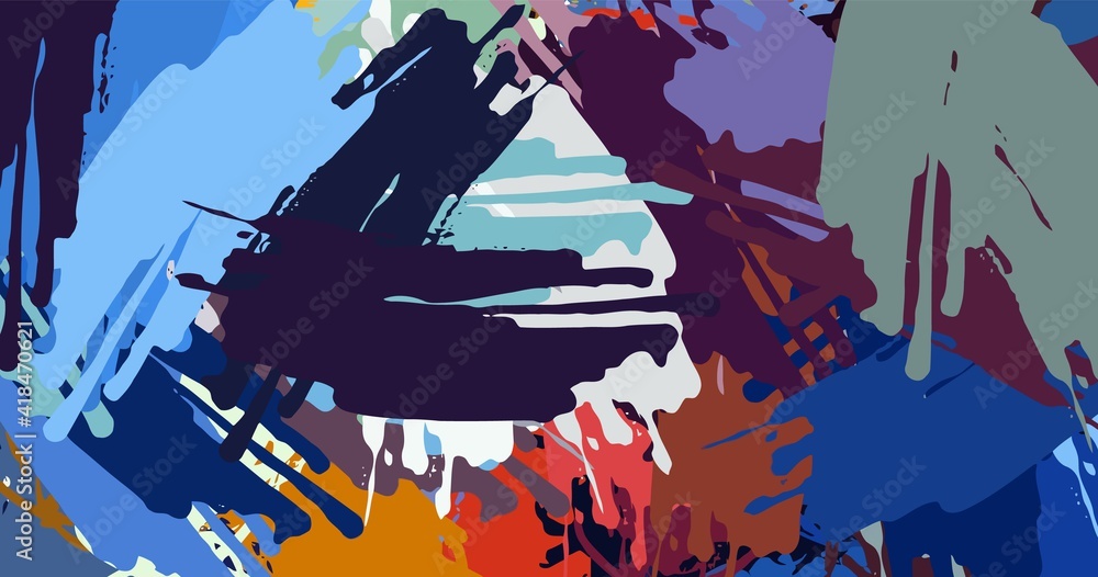 Poster abstract psychedelic background colored fractal hotspots arranged circles and spirals of different s