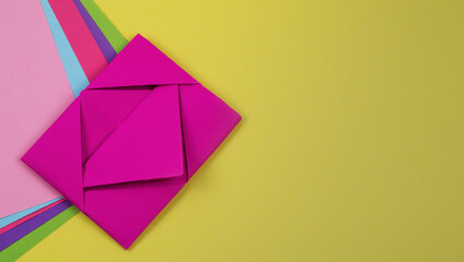 background of colorful correspondence envelope, copy space