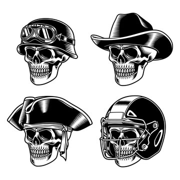 Skull Characters Collection Vector Illustration