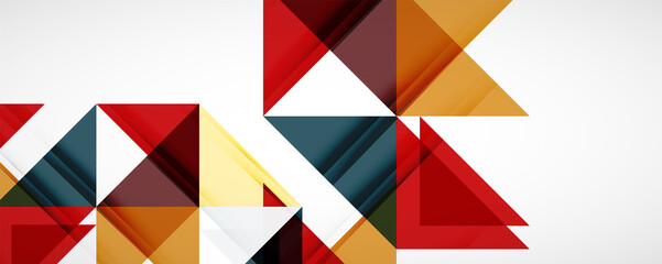 Geometric abstract background. Techno color triangle shapes. Vector illustration for covers, banners, flyers and posters and other designs