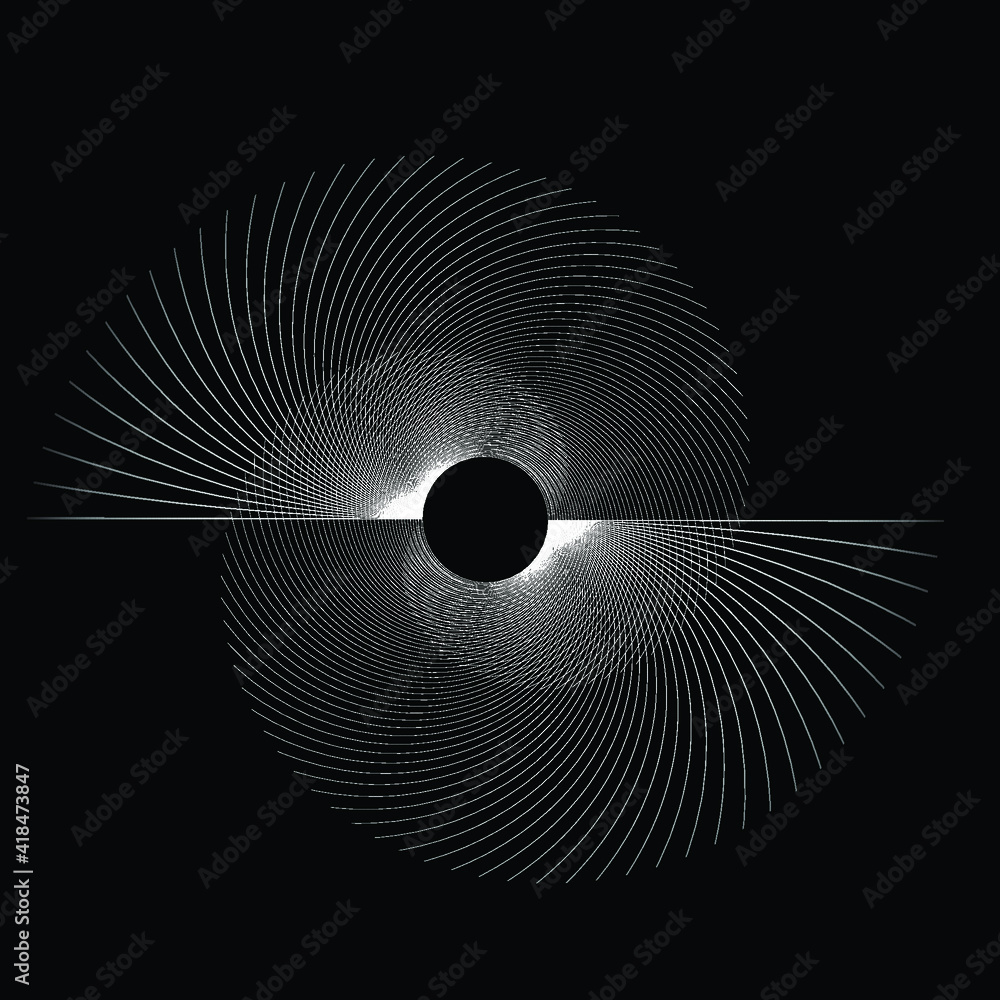 Wall mural lines in circle form . spiral vector illustration .technology round. wave logo . design element . ab