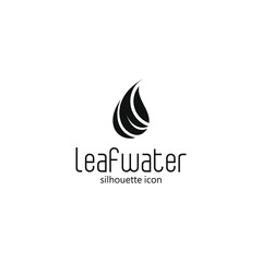 silhouette of water icon and leaf vector eps 10 download